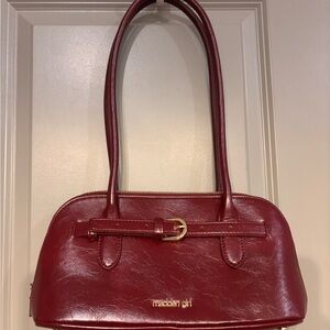 Madden Girl Burgundy Leather Shoulder Bag